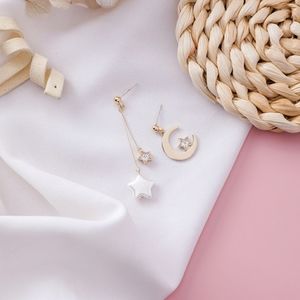 2/$14 Unique Pearl Shell Star Moon Dangle Earrings